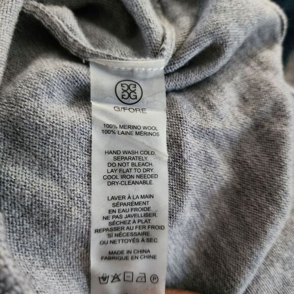 G/Fore Men's 100% Merino Wool 1/4 Zip Sweater Pullover Striped Heather Gray XL - Picture 13 of 13